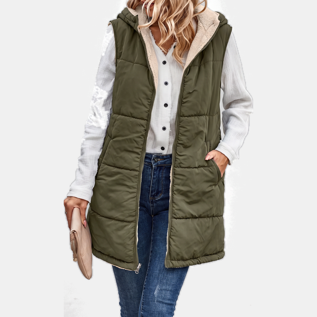 Women's Reversible Sherpa Fleece Sleeveless Vest