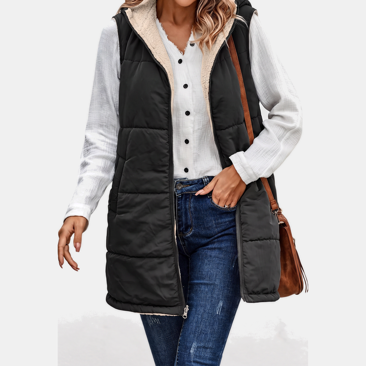 Women's Reversible Sherpa Fleece Sleeveless Vest