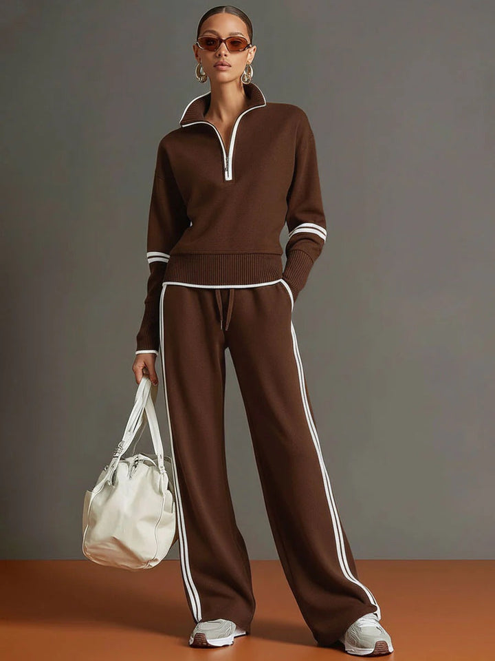 Women's Two-Piece Quarter-Zip Tracksuit Set