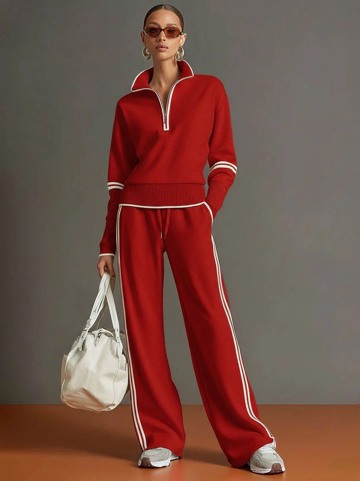 Women's Two-Piece Quarter-Zip Tracksuit Set