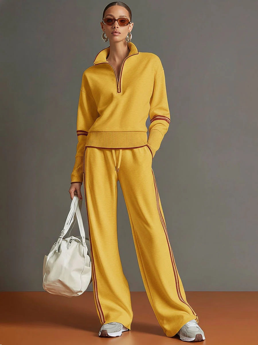 Women's Two-Piece Quarter-Zip Tracksuit Set