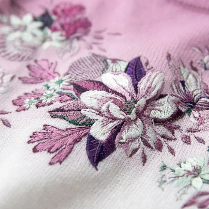 Alba | Floral Cotton Mock Neck Sweater