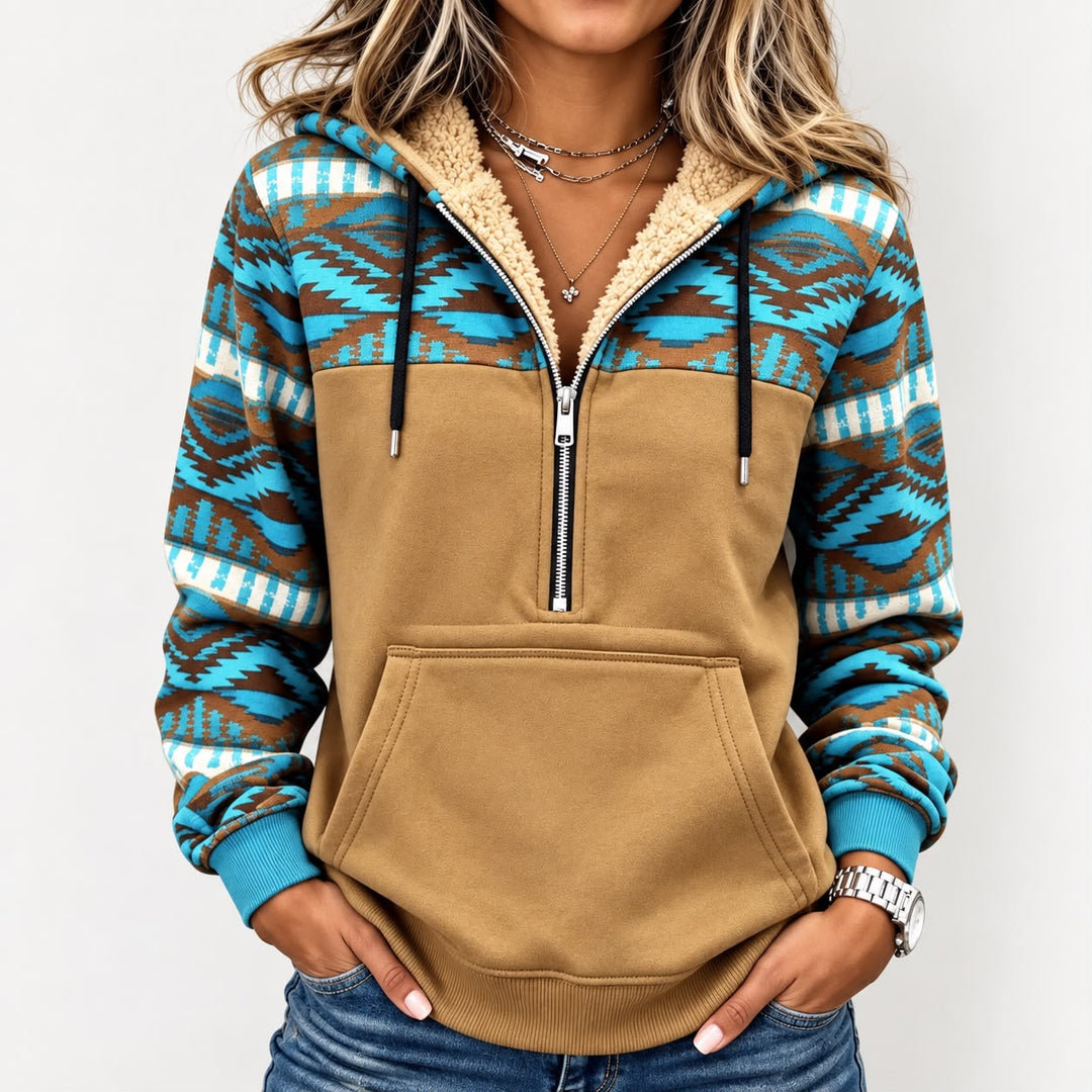Esme | Sherpa Collar Half-Zip Sweater