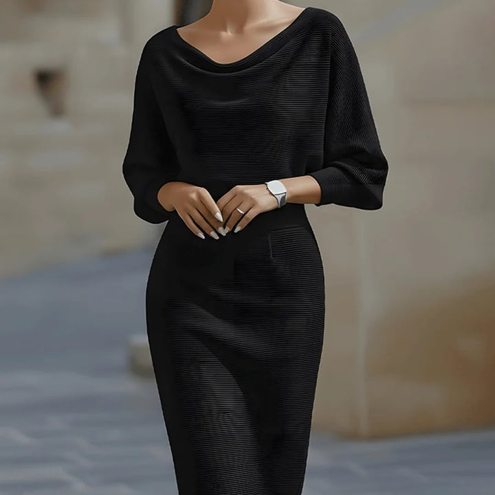 Lydia | Women's Draped Batwing-Sleeve Midi Dress