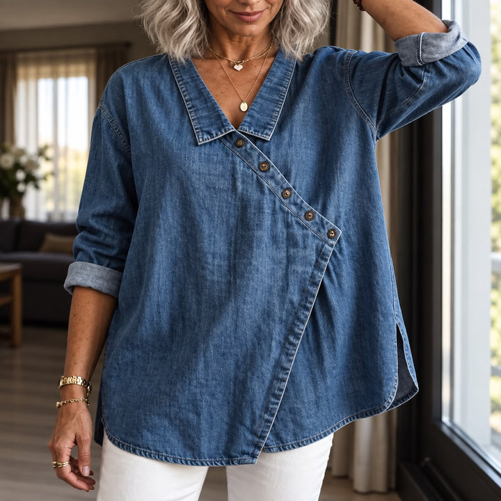 Veronica - Button-Up Denim Shirt