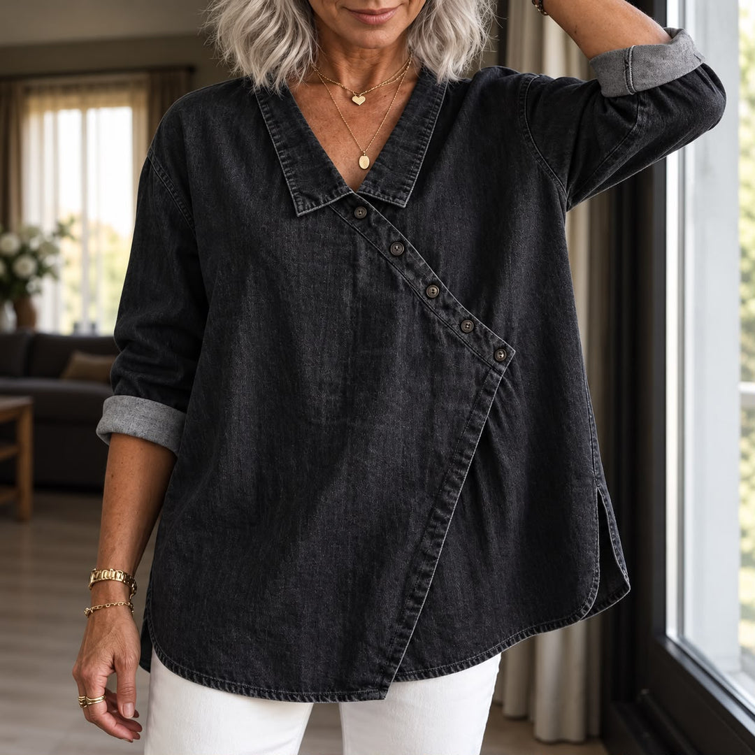 Veronica - Button-Up Denim Shirt