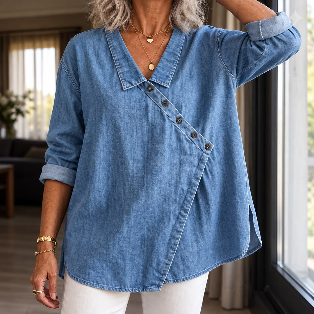Veronica - Button-Up Denim Shirt