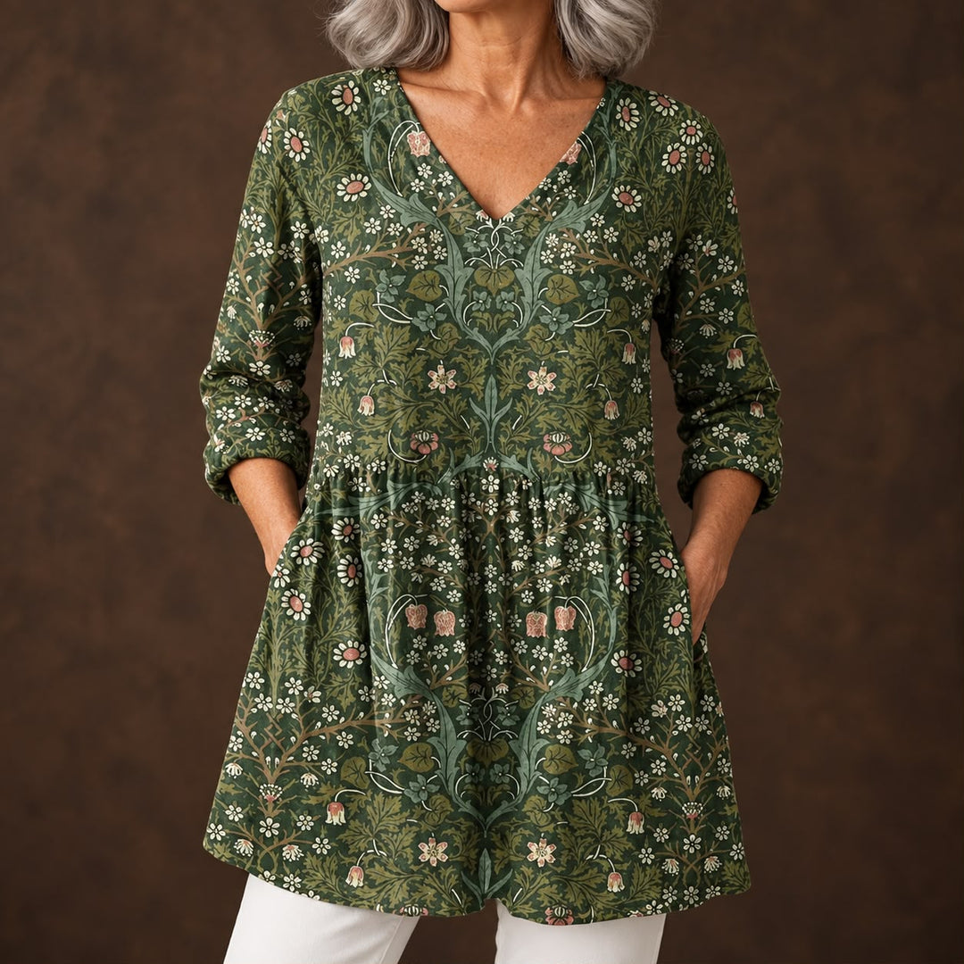 Sophie - Long V-Neck Blouse