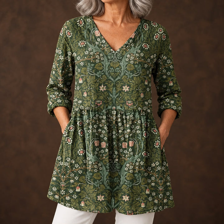 Sophie - Long V-Neck Blouse