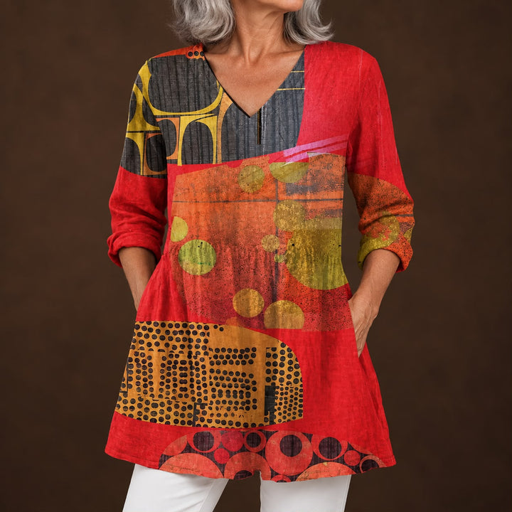 Sophie - Long V-Neck Blouse