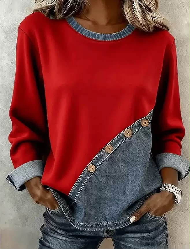 Sandra™ | Women's Floral Sweatshirt with Contrast Trim
