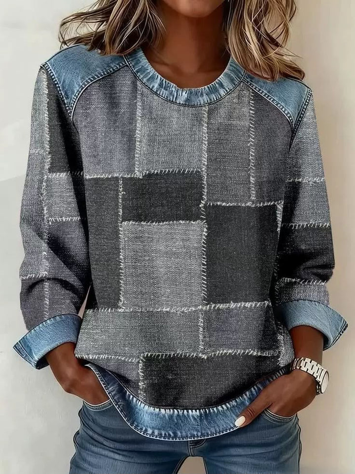 Sandra™ | Women's Floral Sweatshirt with Contrast Trim