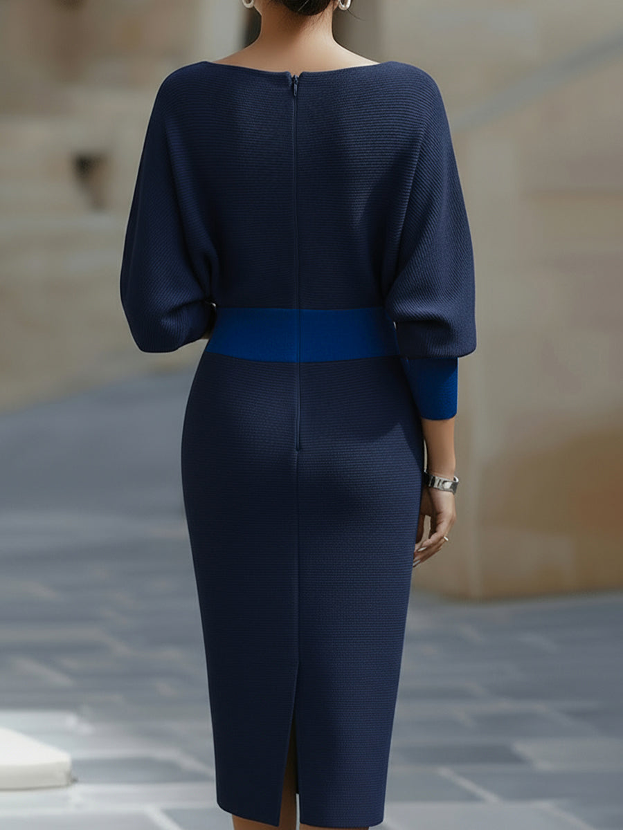 Lydia | Women's Draped Batwing-Sleeve Midi Dress
