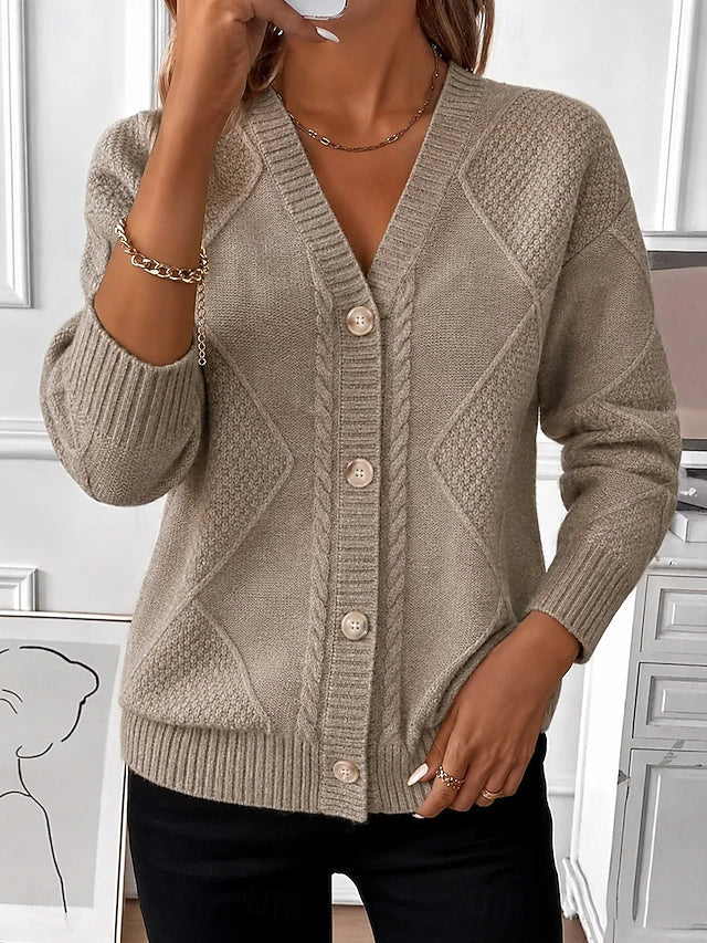 Women's Vintage Cable-Knit Button Cardigan